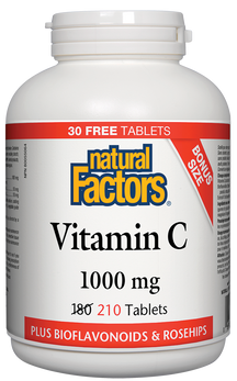 Vitamina C 1000mg Plus Bioflavonóides e roseira brava 180 + 30 fatores naturais